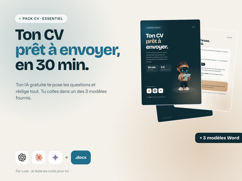 Pack CV : le guide et les 3 modèles