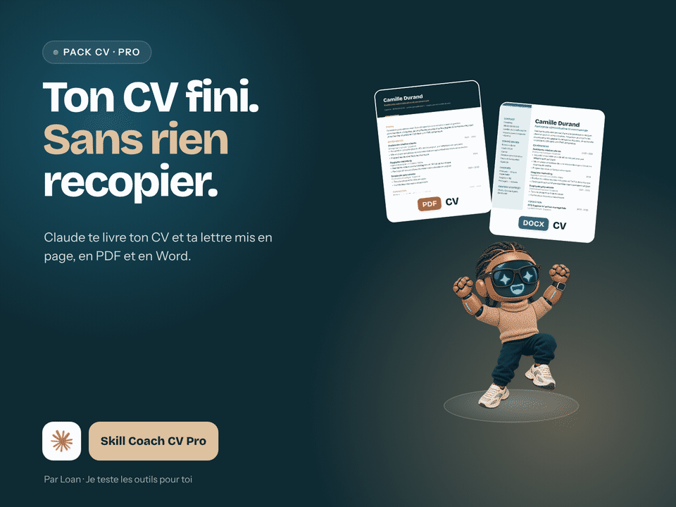 Animation : Claude pose les questions puis livre le CV fini en PDF et Word